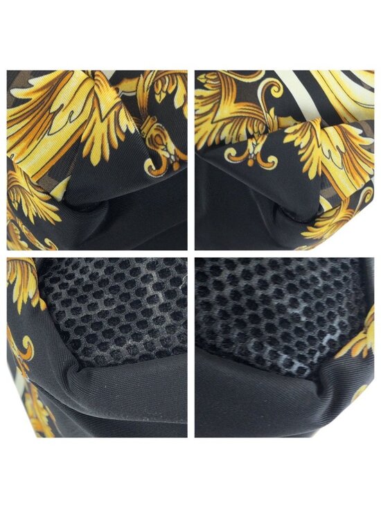 Fendi Black Brown Yellow Gold Nylon Backpack main image 5